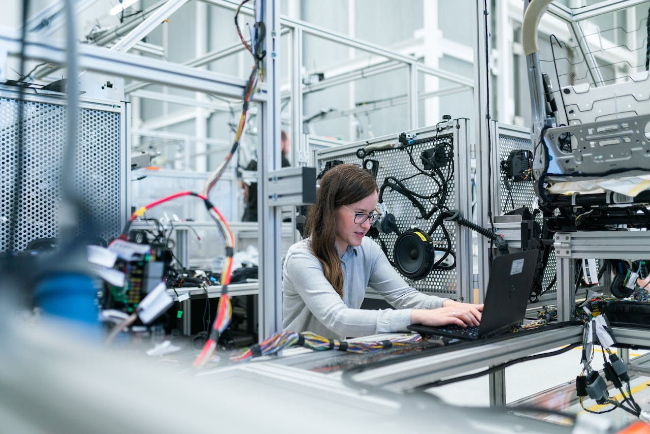 woman working in technological industry