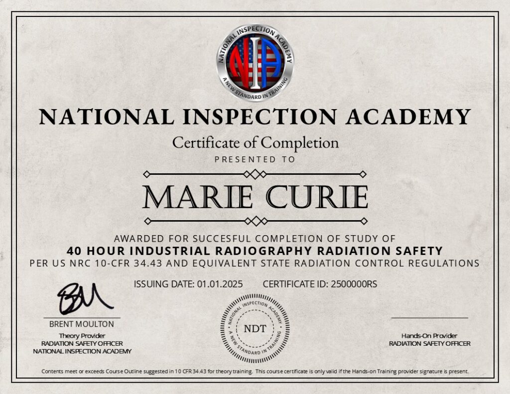 Marie Curie Rad Safety